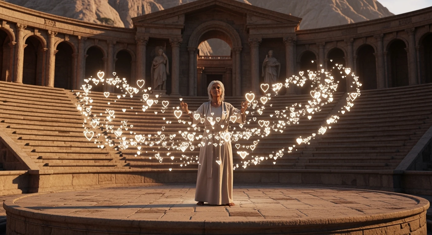 Abstract harmonizer creating beautiful symphony of hearts united in love and healing